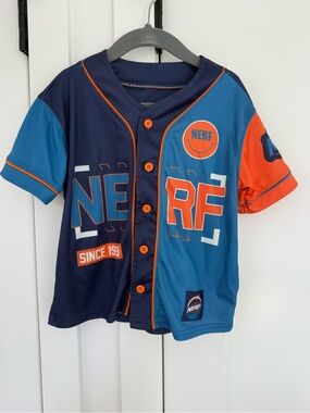 Nerf Blue & Orange Button-Up Baseball Tee
